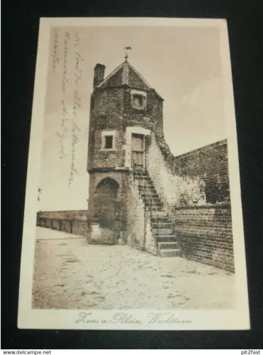 Feldpost - Eisenbahn-Regiment No° 3 , Stempel !!! Zons a. Rhein b. Dormagen , Wachtturm ,alte Ansichtskarte , AK , CPA !