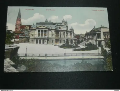 Schwerin - Hof-Theater und Museum , 1909 , alte Ansichtskarte , AK , CPA !