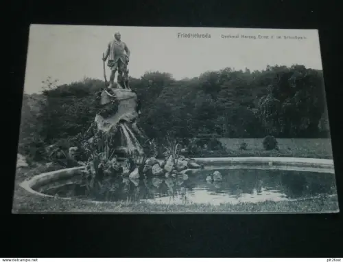 Friedrichroda - Denkmal Herzog Ernst II. im Schlosspark , 1907 , alte Ansichtskarte , AK , CPA !