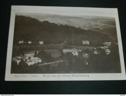 Bad Thal b. Friedrichroda i. Th. , 1924 , Blick von Ruine Scharfenberg , alte Ansichtskarte , AK , CPA !