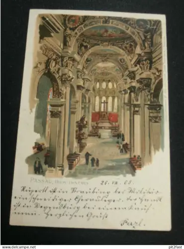 Passau - Dom Inneres , 1908 , alte Ansichtskarte , AK , CPA !