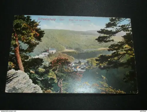 Rudolstadt - Schwarzburg , 1913 , Blick auf das Schloss , alte Ansichtskarte , AK , CPA !