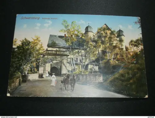 Rudolstadt - Schwarzburg , 1913 , Schloss-Portal , alte Ansichtskarte , AK , CPA !