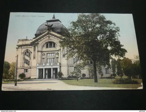 Gera - fürstliches Theater , 1909 , alte Ansichtskarte , AK , CPA !