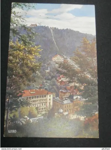 Bad Wildbad - Sommerberg mit Bergbahn , ca. 1920 , WIRO Künstlerkarte , Calw ,  alte Ansichtskarte , AK , CPA !!