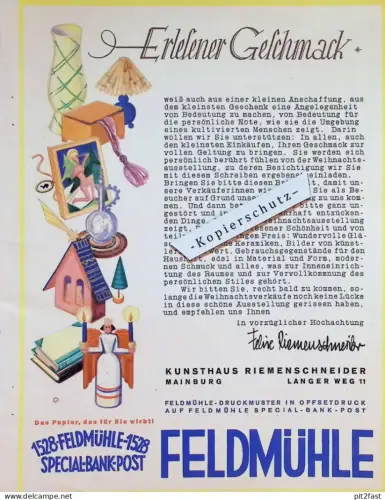 Feldmühle Stettin , 1528 - Special-Bank-Post , Pommern , Reklame / Werbung , Buchdruck , Druckerei , Papierfabrik !!