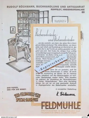 Feldmühle Stettin , 1528 - Special-Bank-Post , Pommern , Reklame / Werbung , Buchdruck , Druckerei , Papierfabrik !!