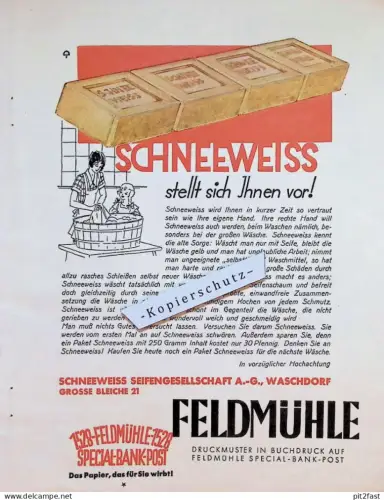 Feldmühle Stettin , 1528 - Special-Bank-Post , Pommern , Reklame / Werbung , Buchdruck , Druckerei , Papierfabrik !!