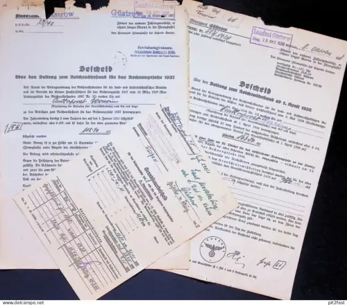 Landrat Güstrow , Woserin und Ruchow / Mustin , 1937 - 1949 , alte Dokumente !!