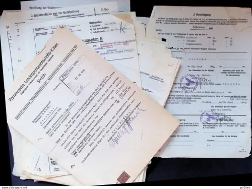 Kommissar für Osthilfe , 1936-38 , Pommern , Stettin , Naseband , Villnow , Belgard , Köslin , Konvolut alter Dokumente