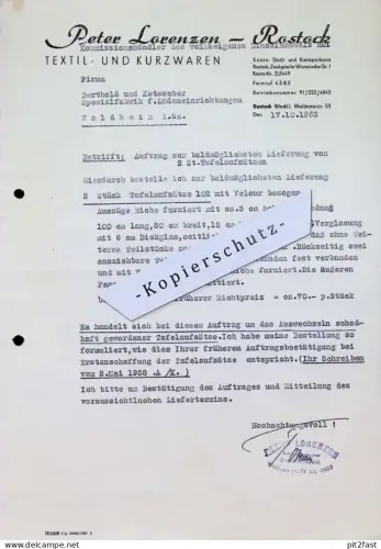 Textil- und Kurzwaren - Peter Lorenzen in Rostock , 1963 , Berthold & Ketzschner in Waldhain i. Sa. !!