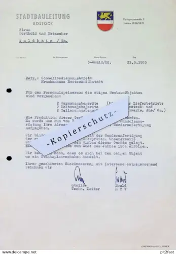 Stadtbauleitung Rostock , 1963 , Krankenhaus Südstadt , Büfett m Berthold & Ketzschner in Waldhain i. Sa. , Herr Stolle