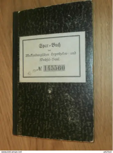 altes Sparbuch Schwerin , 1908 - 1922 , Friedrich Hinrichs in Ludwigslust i. Mecklenburg , Sparkasse , Bank