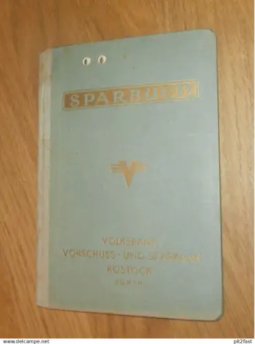 altes Sparbuch Rostock , 1942 - 1945 , Margret Wittig in Rostock i. Mecklenburg , Sparkasse , Bank