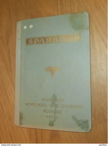 altes Sparbuch Rostock , 1942 - 1945 , Heinrich Wittig in Rostock i. Mecklenburg , Sparkasse , Bank