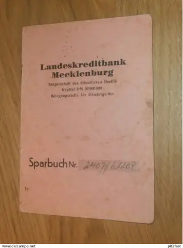 altes Sparbuch Gnoien , ca. 1950 , Gnoien i. Mecklenburg , Sparkasse , Bank !!