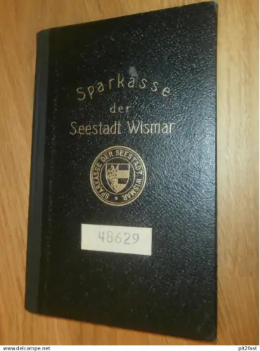 altes Sparbuch Wismar , 1941 - 1945 , Herbert Grünberg in Kirchdorf a. Poel i. Mecklenburg , Sparkasse , Bank !!