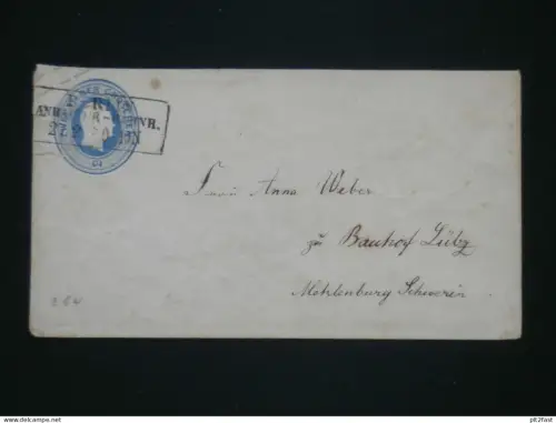 Anna Weber - Bauhof Lübz in Mecklenburg Schwerin , ca. 1859 , Berlin - Anhalter Bahnhof , Zwei Silber Groschen , Brief !