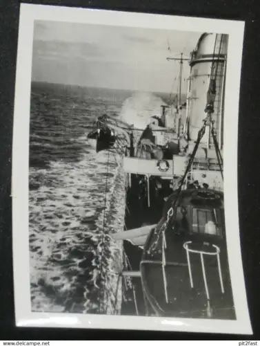 Minensuchboot M204 - Steuerbordseitenansicht mit Fahrbahn , 1941 , Kriegsschiff , Marine , Schiff , Schiffe !!