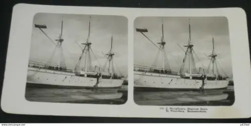 Schiff "Seemannsheim" in St. Petersburg , 1909 , Heinrich Ernemann Camera - Dresden , Segelschiff , Stempel !!