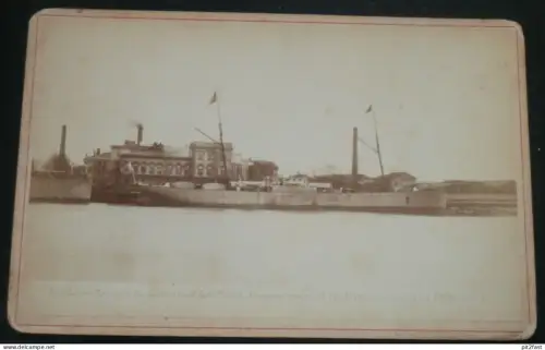 Petroleum - Dampfergesellschaft Gebr. Nobel " Darwin " in St. Petersburg , 1883 , großes altes Kabinettfoto  , Schiff !!