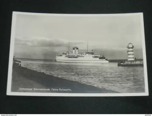 Fähre Schwerin , Warnemünde , ca. 1920 , Schiff , Schiffe , Dampfer , Marine , alte Ansichtskarte , AK , CPA