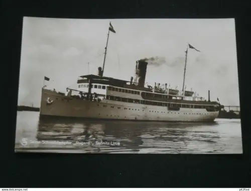 Salon-Schnelldampfer Rugard , 1928 , Stempel !! Schiff , Schiffe , Dampfer , Marine , alte Ansichtskarte , AK , CPA  !