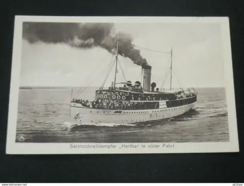Salon-Schnelldampfer Hertha , 1926 , Stempel !! Schiff , Schiffe , Dampfer , Marine , alte Ansichtskarte , AK , CPA  !
