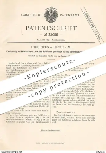 original Patent - Louis Ochs , Hanau / Main , 1885 , Nähmaschine | Nähmaschinen , Nähen , Schneider , Schneiderei !!!