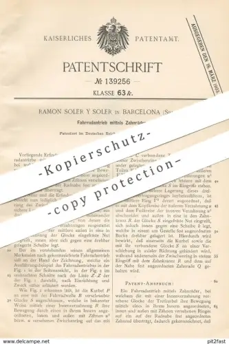 original Patent - Ramon Soler y Soler , Barcelona , Spanien , 1902 , Fahrrad - Tretkurbel | Fahrräder | Antrieb !!!