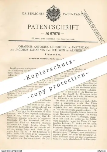 original Patent - Johannes Antonius Kruisbrink , Amsterdam | Jacobus J. van Leeuwen , Arnhem , Holland 1891 | Eisbrecher