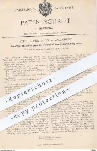 original Patent - John Fowler & Co. , Magdeburg , 1895 , Dampfpflug mit verschiebbarem Pflugrahmen | Pflug , Pflügen !!!