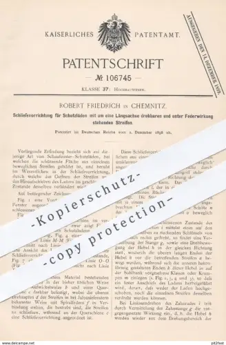 original Patent - Robert Friedrich , Chemnitz , 1898 , Schließvorrichtung für Schaufenster - Schutzläden | Fenster !!
