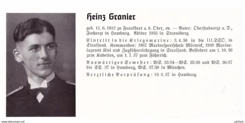 Personalkarte Wehrmacht - Heinz Granier in Strausberg und Harald Gläser in Aue , Schneeberg , Auerach , NSDAP , Arzt