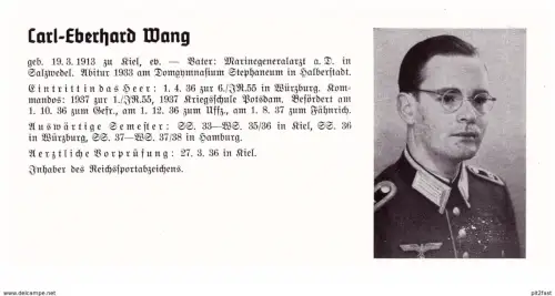 Personalkarte Wehrmacht - C.E. Wang / Halberstadt und G. Wendtlandt / Bad Oeynhausen , Kiel , Herford , NSDAP , Arzt !!!