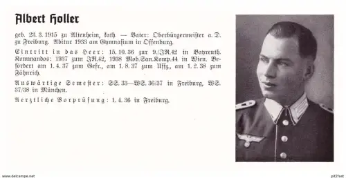 Personalkarte Wehrmacht - Albert Holler in Altenheim und Karl Joas in Münchberg , Bamberg , Münnerstadt , NSDAP , Arzt !