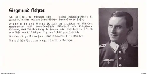 Personalkarte Wehrmacht - Siegmund Kehrer / Pasing und Adolf Klaus / Lippstadt , München , Münster , NSDAP , Arzt !!!