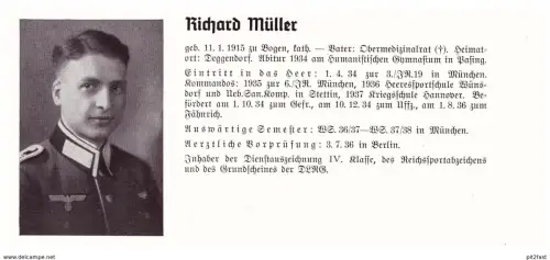Personalkarte Wehrmacht - Richard Müller / Bogen und Hans-Georg Möller / Hannover , Deggendorf , Pasing , NSDAP , Arzt !