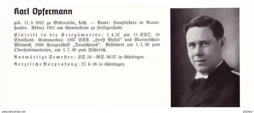Personalkarte Wehrmacht - Karl Opfermann / Bickenriede und Martin Pankow / Gollnow , Arenshausen , Heiligenstadt , Arzt