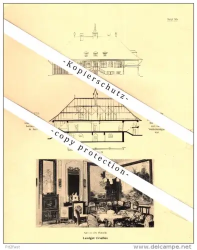 Photographien / Ansichten , 1922 , Landgut Ursellen und Hindelbank , Prospekt , Architektur , Fotos !!!