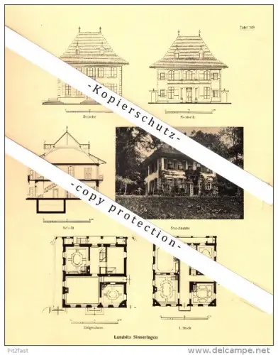 Photographien / Ansichten , 1922 , Landgut Sinneringen / Vechigen , Prospekt , Architektur , Fotos !!!