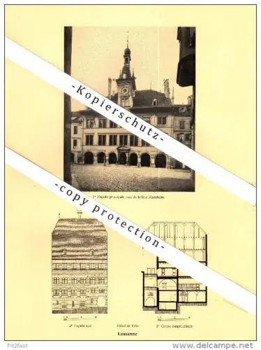 Photographien / Ansichten , 1925 , Lausanne , Hotel de Ville , Pavillon , Prospekt , Architektur , Fotos !!!