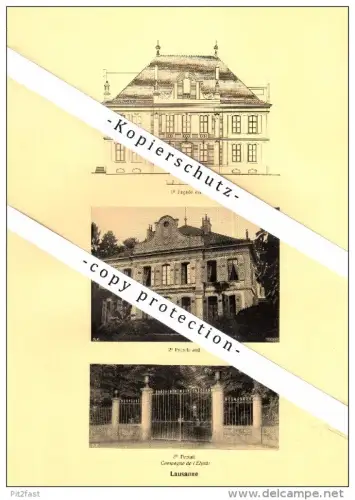 Photographien / Ansichten , 1925 , Lausanne , Campagne de l`Elysée , Villa , Prospekt , Architektur , Fotos !!!