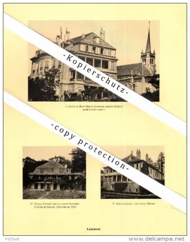 Photographien / Ansichten , 1925 , Lausanne , Campagne de Mon-Repos , Villa , Prospekt , Architektur , Fotos !!!