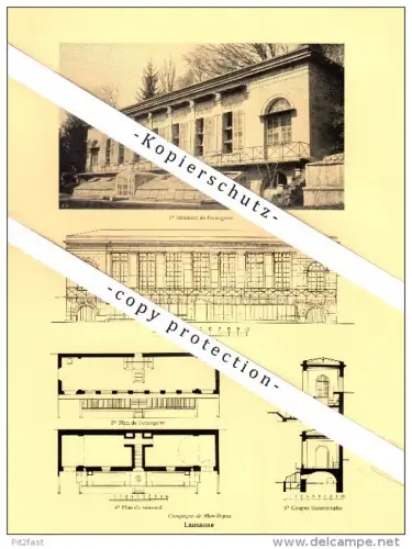 Photographien / Ansichten , 1925 , Lausanne , Chateau de Beaulieu , Prospekt , Architektur , Fotos !!!