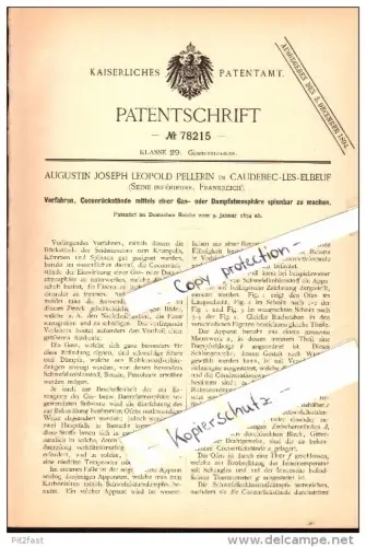 Original Patent - Augustin J.P. Pellerin à Caudebec-les-Elbeuf , 1894 , Filage de cocons de soie avec de la vapeur !!!