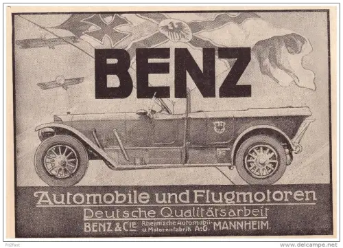 original Werbung - 1916 -  Benz & Cie. , Mannheim , Automobile !!!