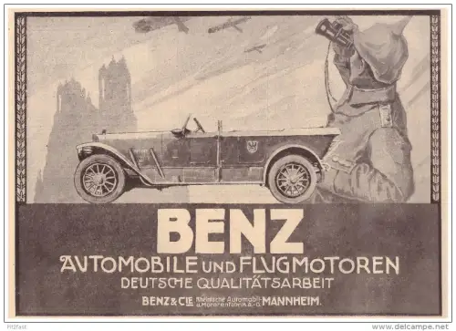 original Werbung - 1916 -  Benz & Cie. , Mannheim , Automobile !!!
