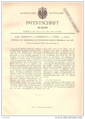 original Patent - Karl Bennewitz in Lindenburg b. Nakel a.d. Netze ,1889, Gährverfahren für Maische , Brauerei , Alkohol