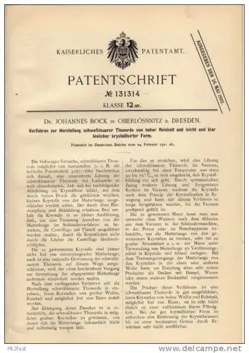 Original Patentschrift - Dr. J. Bock in Oberlössnitz b. Dresden , 1901 ,Herstellung v. Tonerde , Abbau !!!